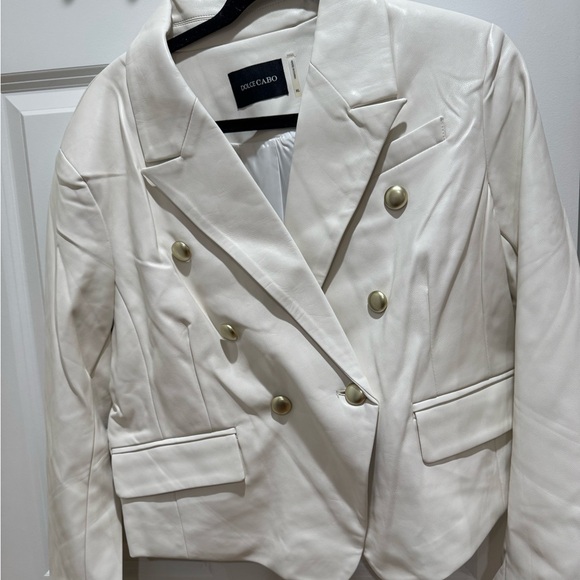 Dolche Caba Elegant White Double-Breasted Women's Blazer Size xl - Picture 7 of 13